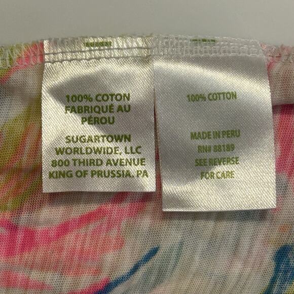 Lilly Pulitzer Fiesta Bamba V Neck Flowy Tank Top Beachy Tropical Island S - Picture 4 of 4